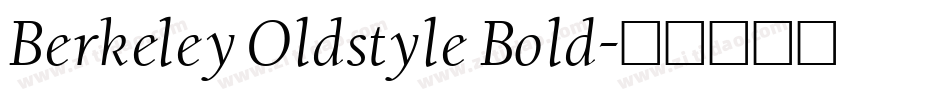Berkeley Oldstyle Bold字体转换